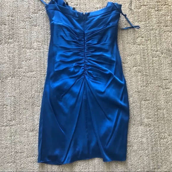 BCBG MaxAzria Royal Blue Silk Halter Cocktail Dress - Size 2 - Picture 8 of 14